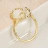 Vintage Copper Material Hand Caved Vine Wrapped Synthetic Moonstone Ring Women's Elegant Exquisite Banquet Wedding Jewelry Gifts