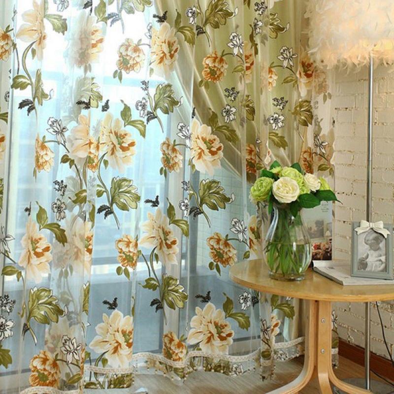 3D Luxury Sheer Curtains for Living Room The Bedroom Kitchen Tulle for Windows Voile Yarn Curtains Curtains for Bedroom 1pcs