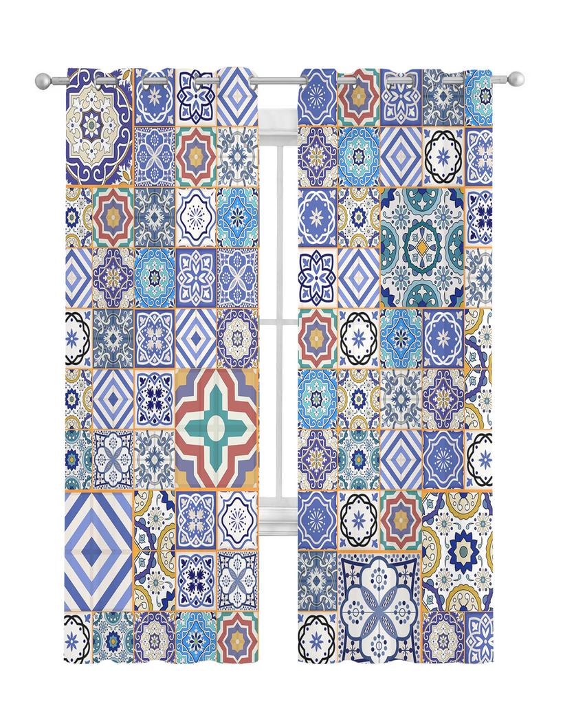 Gresie marocană Perdele pentru fereastră transparentă din tul arabesc colorat pentru camera de zi dormitor perdele moderne din organza din voile draperii