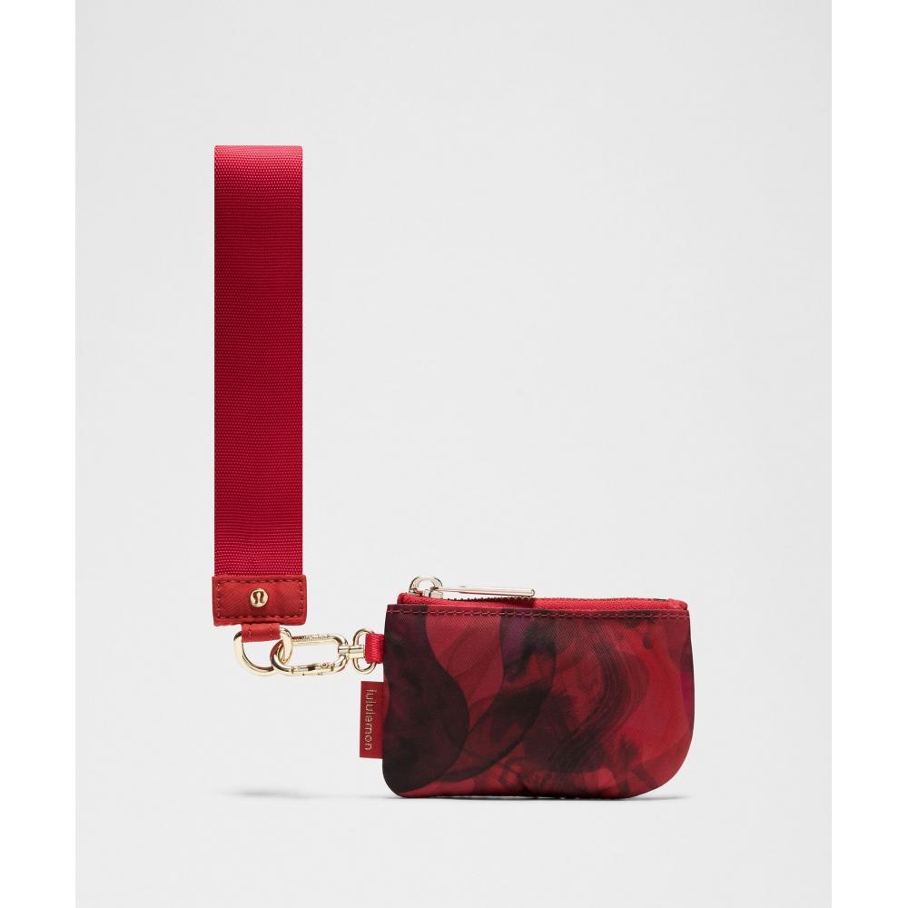 Lululemon Lunar New Year Dual Pouch Wristlet Lunar Plumes Mini Red Multi Oxford Red