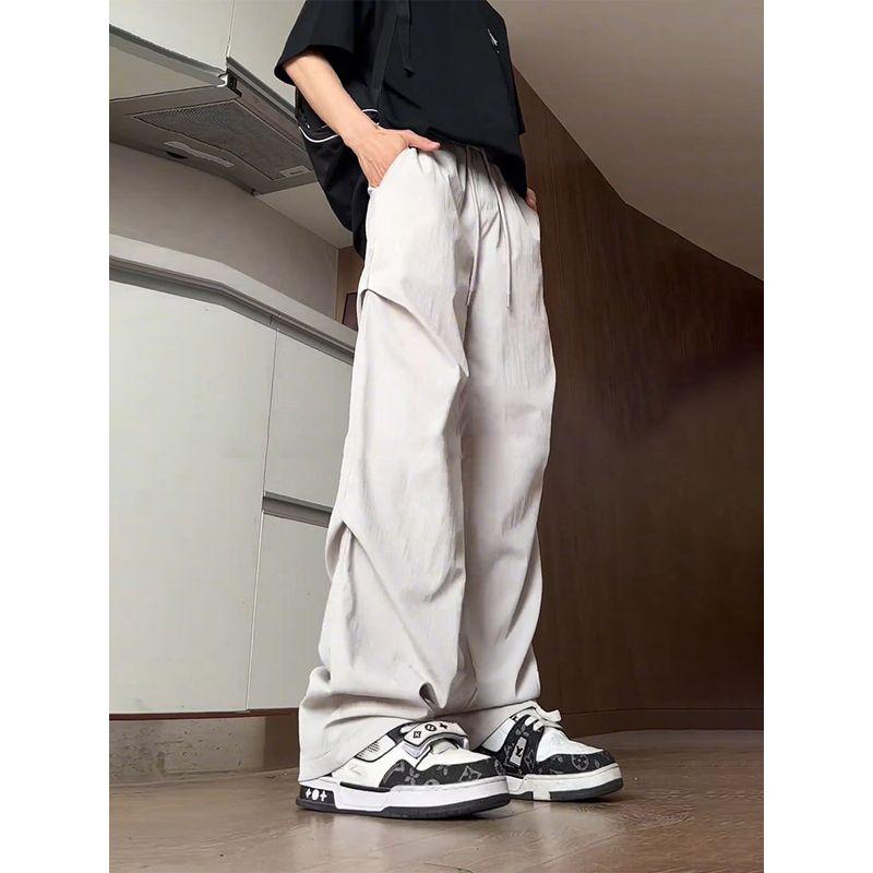 Black Stylish Pants for Women, Autumn Quick-Dry American-Style Parachute Cargo Pants, Loose Fit, Petite Yamamoto Pants