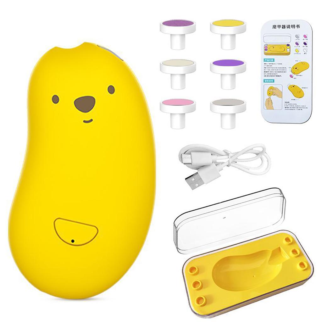 Elektrischer Babynagelknipser Sicher USB-Aufladung mit 6 Schleifköpfen Babynagelfeile für Zuhause Baby