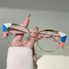 Europe and America Cat Eye Frame Anti-Blue Light Glasses Men Women Fashion Piece Together Color High Definition Eyeglasses