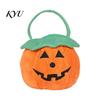 Soft Plush Halloween Tote Pumpkin Bucket, Cute Trick-or-Treat Bag, for Kids Candy Basket with Handle Girls Boys Party Favors Decoration Bag