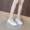 Fashion High Quality 6CM Air Mesh Lace Women Boots Platform Sandals Women Summer Shoes Breathable Zip Women Ankle Boots Spring Fashion