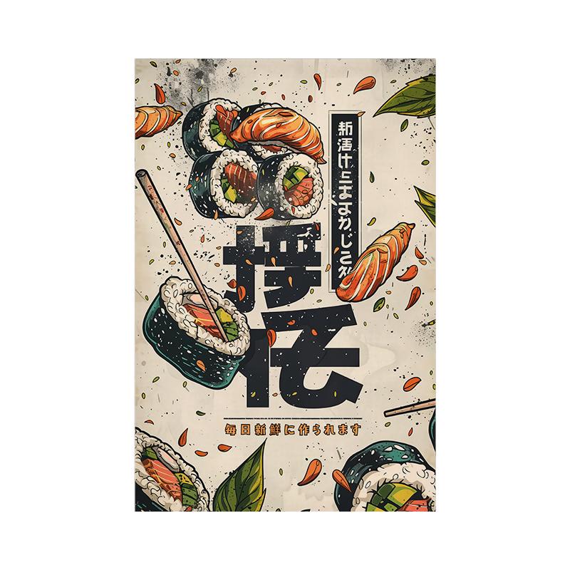 Japanese-style Short Half Curtain Ramen Kitchen Door Partition Sushi Restaurant Decor Curtain No-Drill Kitchen Window Screen