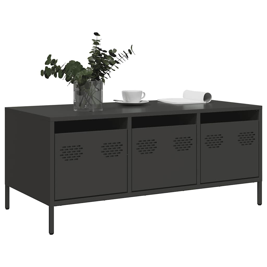 Vidaxl Coffee Table, Black, 101.5X50X43.5 Cm, Steel