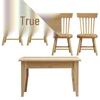 1:12 Miniature Wooden Dining Set: 5-Piece Table & Chairs