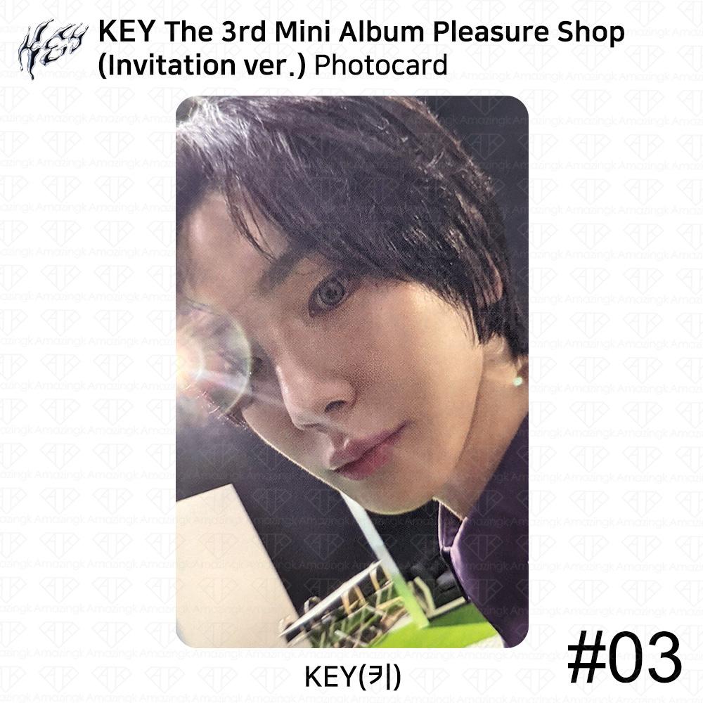 SHINee KLÍČ 3. Mini Album Pleasure Shop Oficiální Fotokarta SMini Skleněný Obal