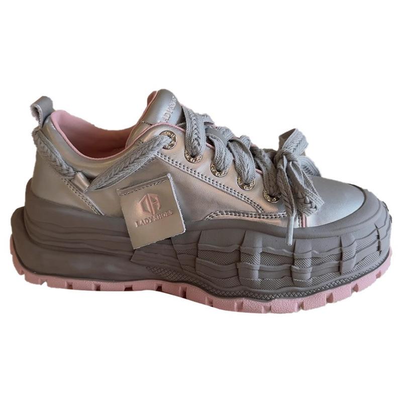 Thick-soled heightening niche bread shoes women's 2024 autumn and winter new versatile retro casual sports Internet celebrity dad shoes