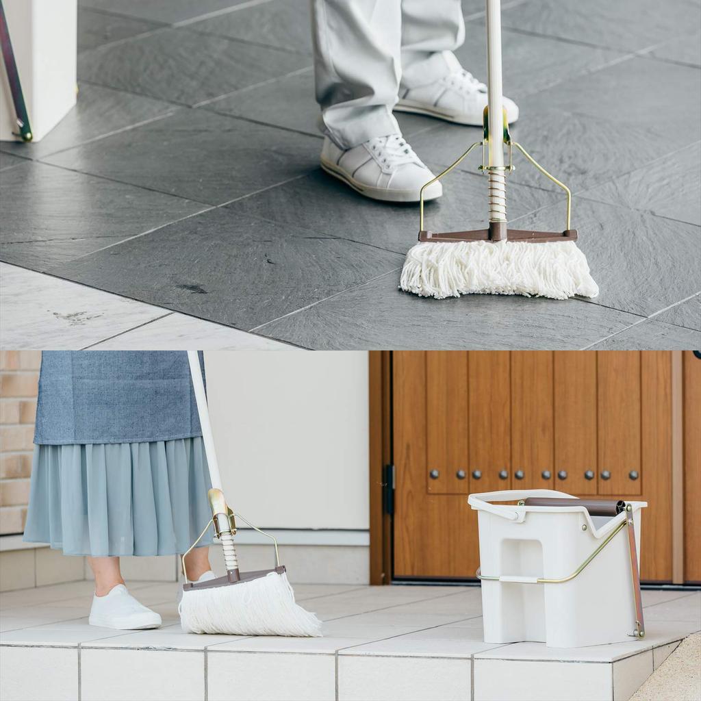 Yamazaki Sangyo Wet Mop Replacement Condor Thread Rag 24cm Made In White Thread, C-3 NO8, Wide, 260g, Japan, 335909,