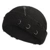 Cute Casual Distressed Hole Male O-Ring Winter Female Beanie Hat Knitted Hat Warm Cap Solid Color