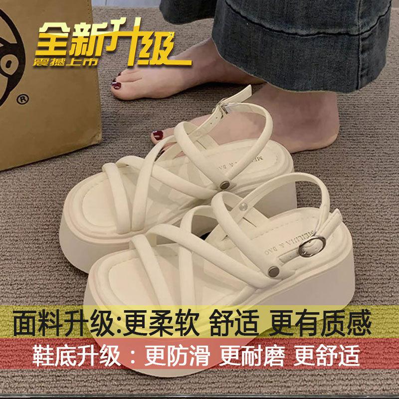 

Height increase platform muffin Roman shoes for women to go out 2025 summer new fashion and versatile summer sandals for women to wear outside 40