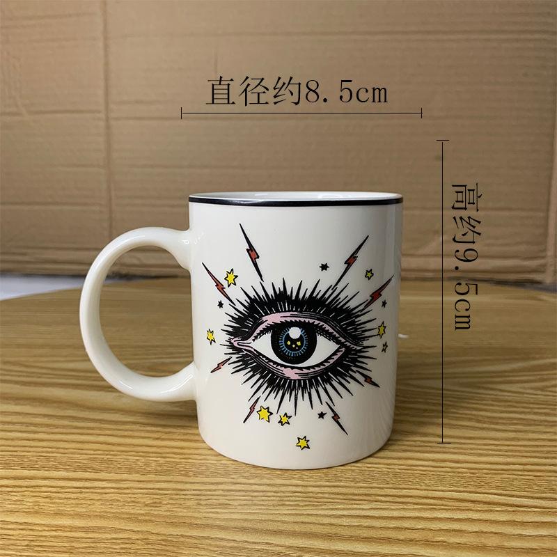 Abstract Eye Ceramic Cup Creative Abstract Coffee Cup with Lid Tableware Aromatherapy Candle Cup Candy Bottle Home Decoration