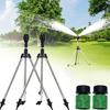 2PCS Stainless Steel Tripod Telescopic Support Automatic Rotating Sprinkler 360 Degree Rotary Garden Automatic Irrigation
