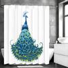 Blauer Cartoon Pfau Duschvorhang, Badezimmer Dekorativer Duschvorhang, Wasserdichter Duschvorhang mit Haken