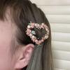 Hairpin Crocheted Pink Flower Decor Star Heart Design Firm Non-Slip Clip Bangs Side Hair Clip Party Hair Accessories