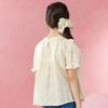 Girls' Floral Embroidered Short Sleeve Shirt