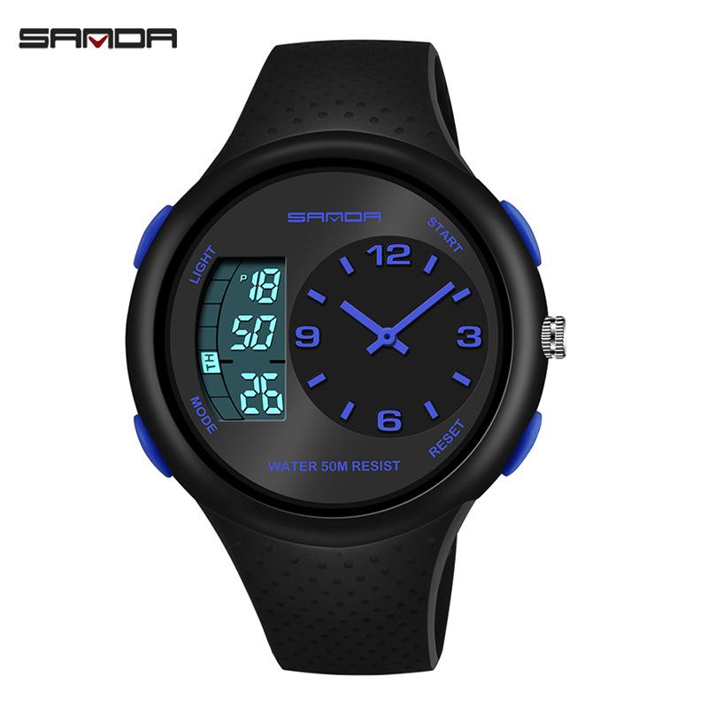 

Sanda Men s Multifunctional Waterproof Sports Watch with Luminous Dual Display for Teen Students