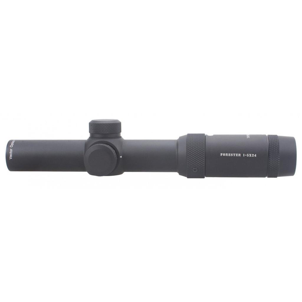Vector Optics Forester 1-5x24 Hunting Riflescope with Effectless Long Eye Relief and Black FD7 Zero Reset Reticle (Zeroing Manual Included)