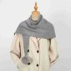 Premium Solid Color Knitted Hair Ball Shawl Soft Scarf Women Winter Warm Thicken Wraps Neck Protection Shawl Fluffy Pompom Scarf