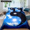 Yin Yang King Queen Duvet Cover Vintage Tai Chi Quilt Cover Divination Bedding Set Oriental Culture Polyester Comforter Cover