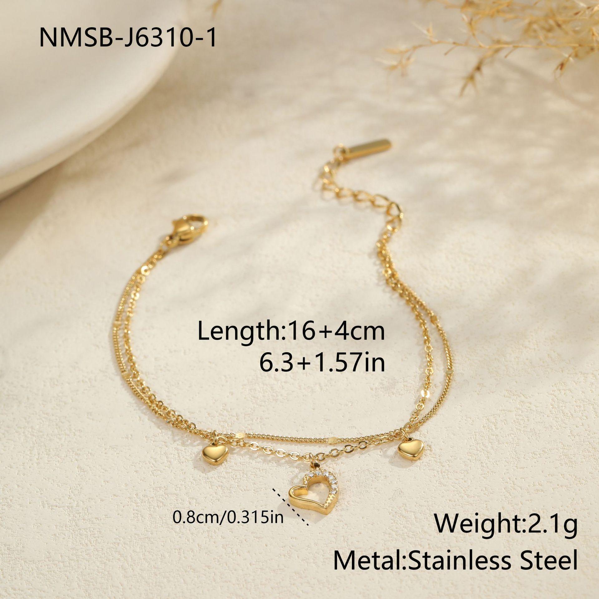 GEMCHIC Women s Stainless Steel Star Hollow Heart Rhinestone Bracelet