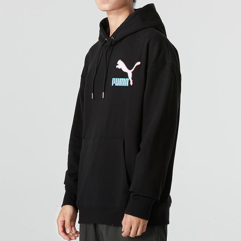 Puma Fandom Hoodie With Logo Print Men Hoodie Black 537749-01