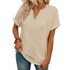 Stylish Women's Casual V-neck Short-sleeved Color T-shirt