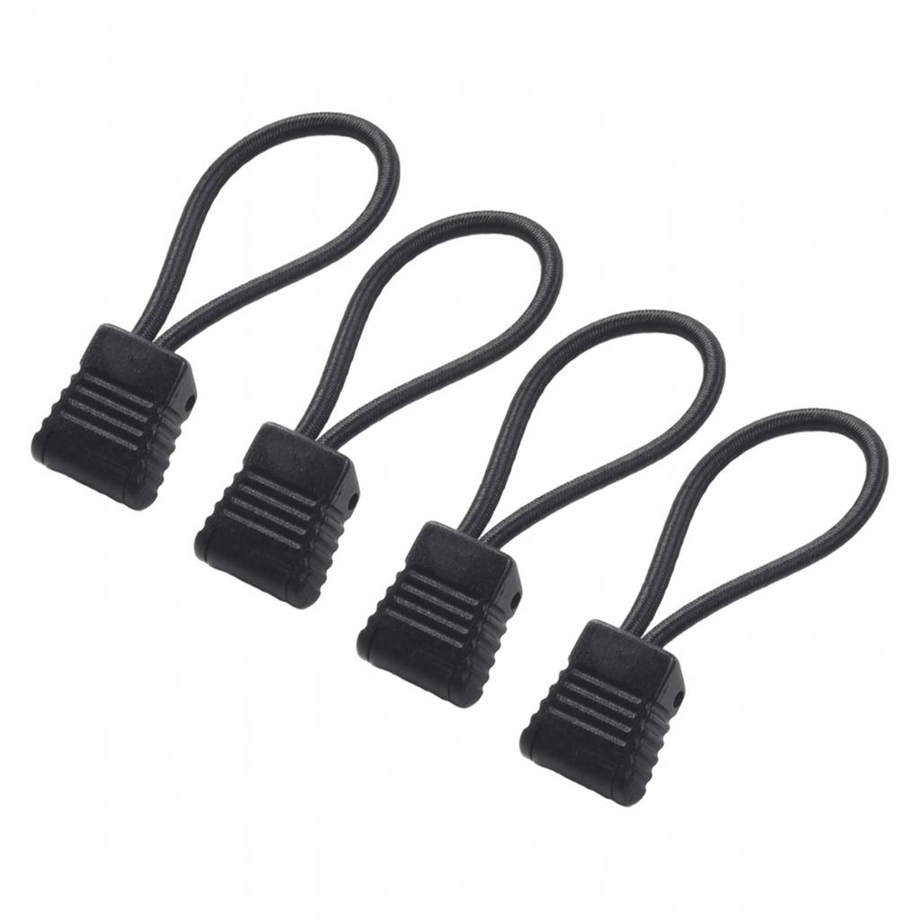 Hose Clip Scuba Diving 4pcs 6.5cm Black Elastic Rope+plastic