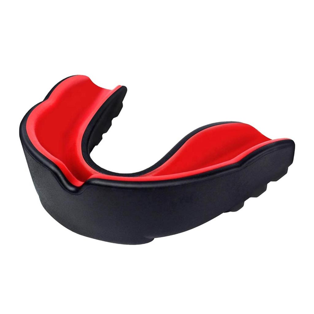 Mouthpiece Mouthguard with Case for Strength Martial 2 Colors and Karate, Boxing, Training, Sports, Arts, Exercise, (Black Red)
