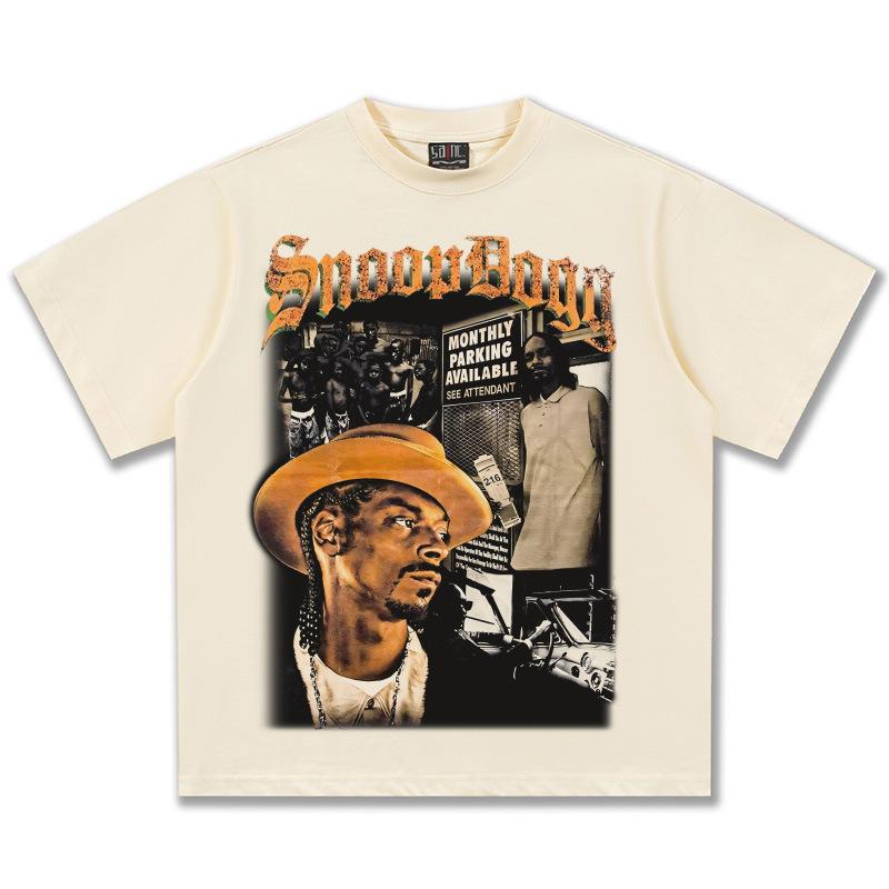 Snoop Dogg Vintage Grafik T-Shirt Unisex Oversized Hip Hop Lässig Baumwolle Kurzarm Urban Streetwear Trendiges Oberteil