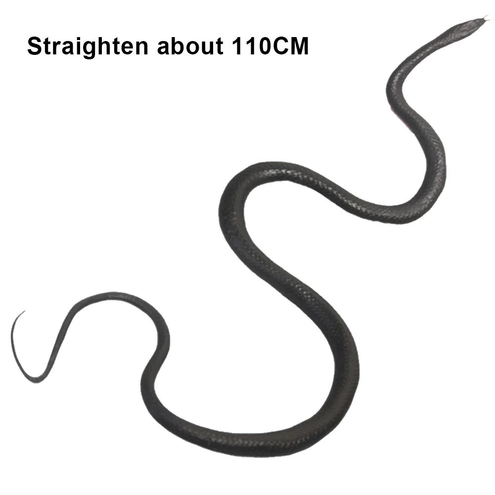 47.2 Inch Funny Large Realistic Rubber Snake Prank with String Clip Fake Snake Model Halloween Tricky Toy for Garden Kids Toys
