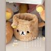Plush Rilakkuma Storage Box Cute Aesthetic Desktop Pen Holder Stationery Sundries Organizer For Students Home Desktop Decoration
