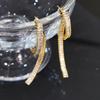 S911 Silver Needle South Korea Dongdaemun High-end Texture Micro-inlaid Zircon Earrings Women's Fashion Temperament Versatile Super Flash Earrings