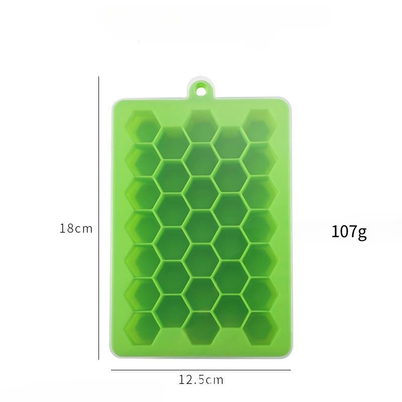 Bandeja de Hielo de Silicona de 33 Celdas Reutilizable Panal Casera Caja de Cubitos de Hielo Molde para Gelatina DIY Hielera de Silicona Molde de Bandeja de Hielo