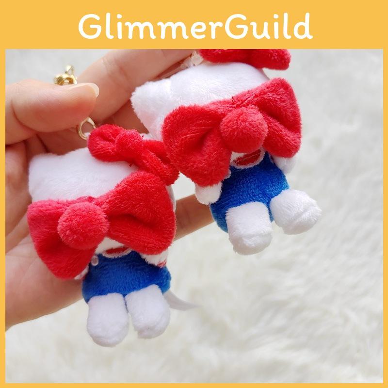 Plush Cute Keychain Bow Covers The Face Girls Backpack Gift Pendant