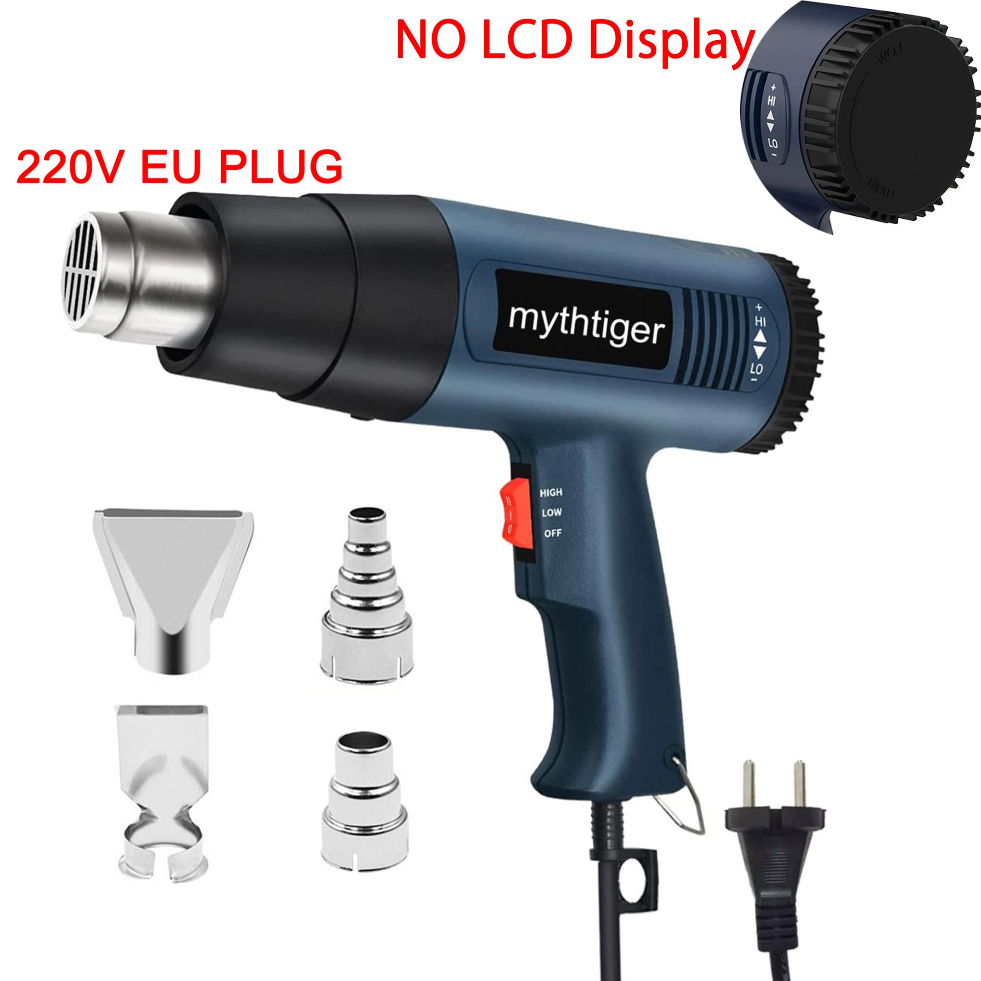 

220V Heat Gun Variable Temperature Control with 2 Air Volume Setting Heavy Duty Hot Air Gun Kit degree with 4 Nozzles 220V EU PLUG