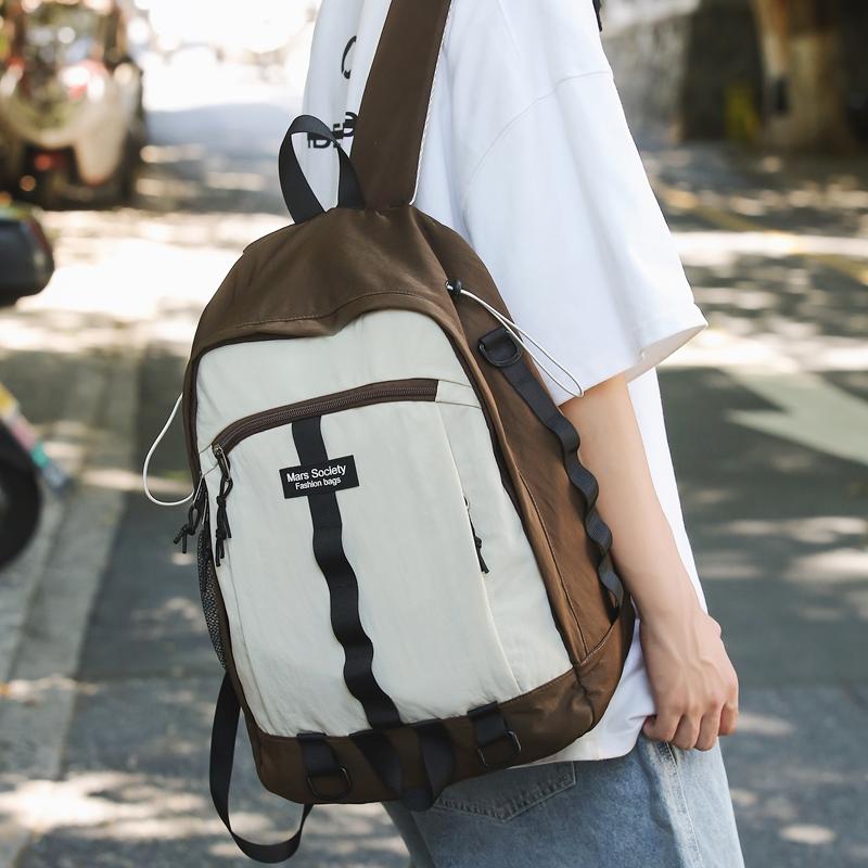 Damen Rucksack mit großem Fassungsvermögen Studentenschulranzen Herren Colorblock-Rucksack