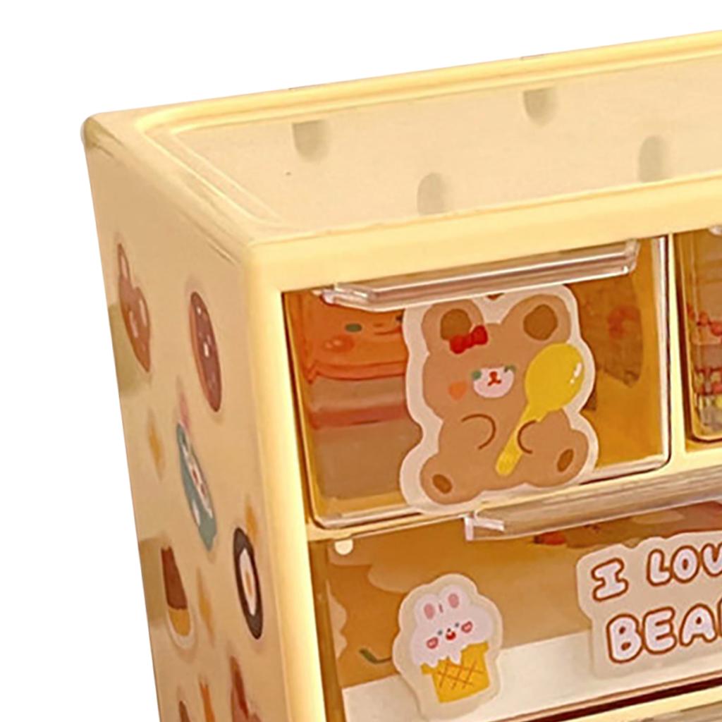 Desk Organizer with 6 Drawers Plastic Stackable 3 Tier Desktop Stationary Storage Box for Home Dorm