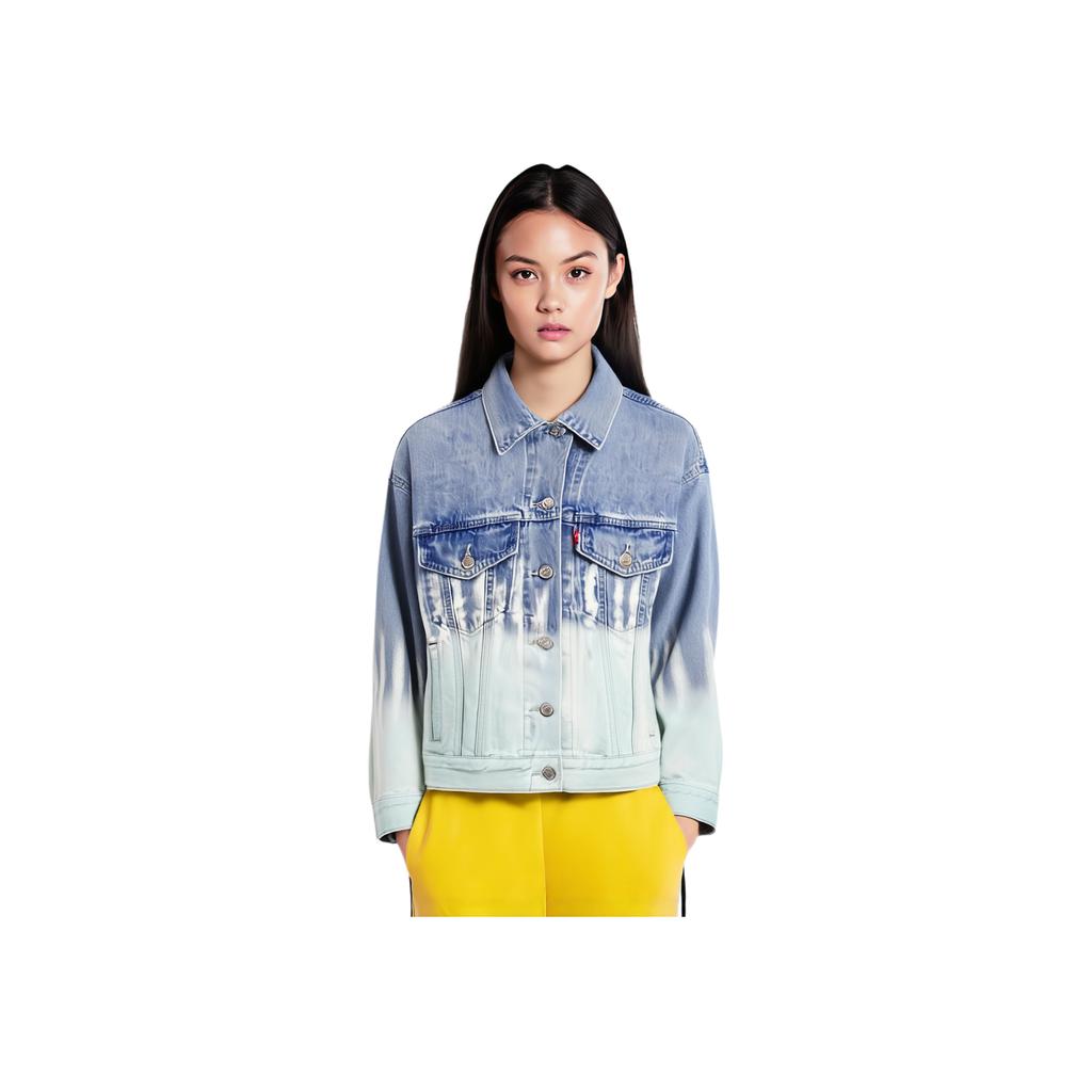 Levis Cool Series American Vintage Loose Casual Lapel Long Sleeve Denim Jacket Women Jackets Light-Blue 002Z0-0000