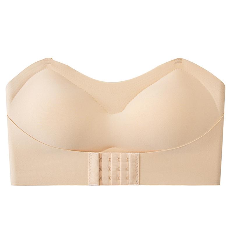 Summer Simple Tube Top Beautiful Back Without Shoulder Strap Non-slip Front Buckle Girl Gathering Underwear Small Chest Thin Bra Without Steel Ring