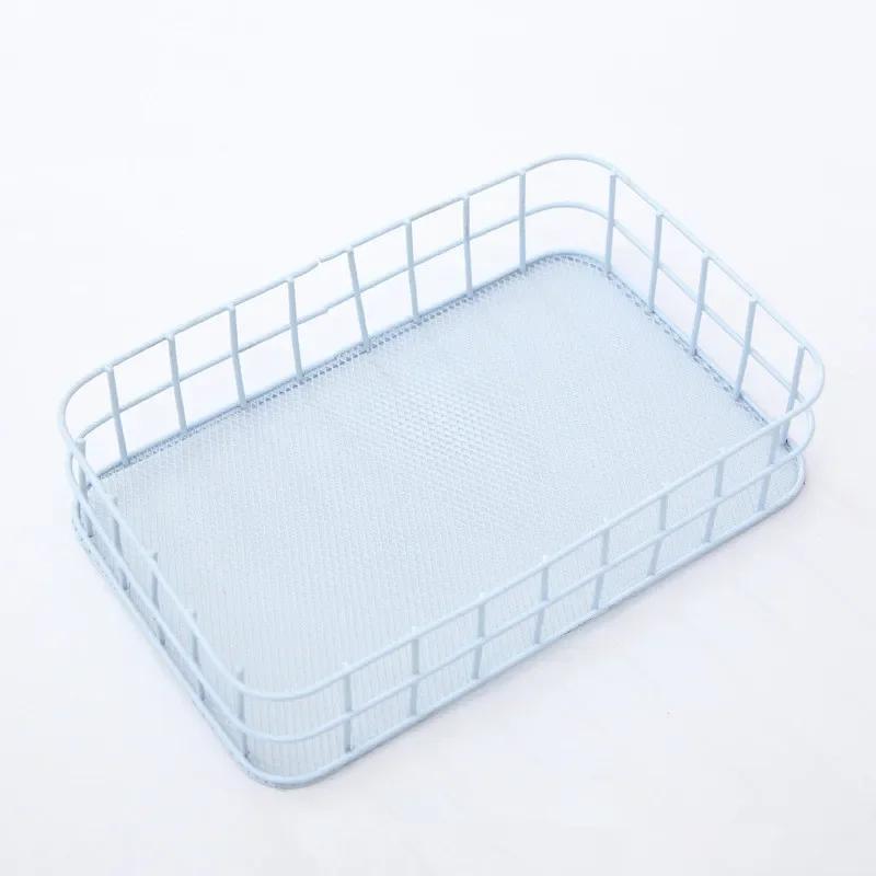 Nordic Iron Storage Basket Cosmetics Sundries Book Storage Box Office Desktop Organizer