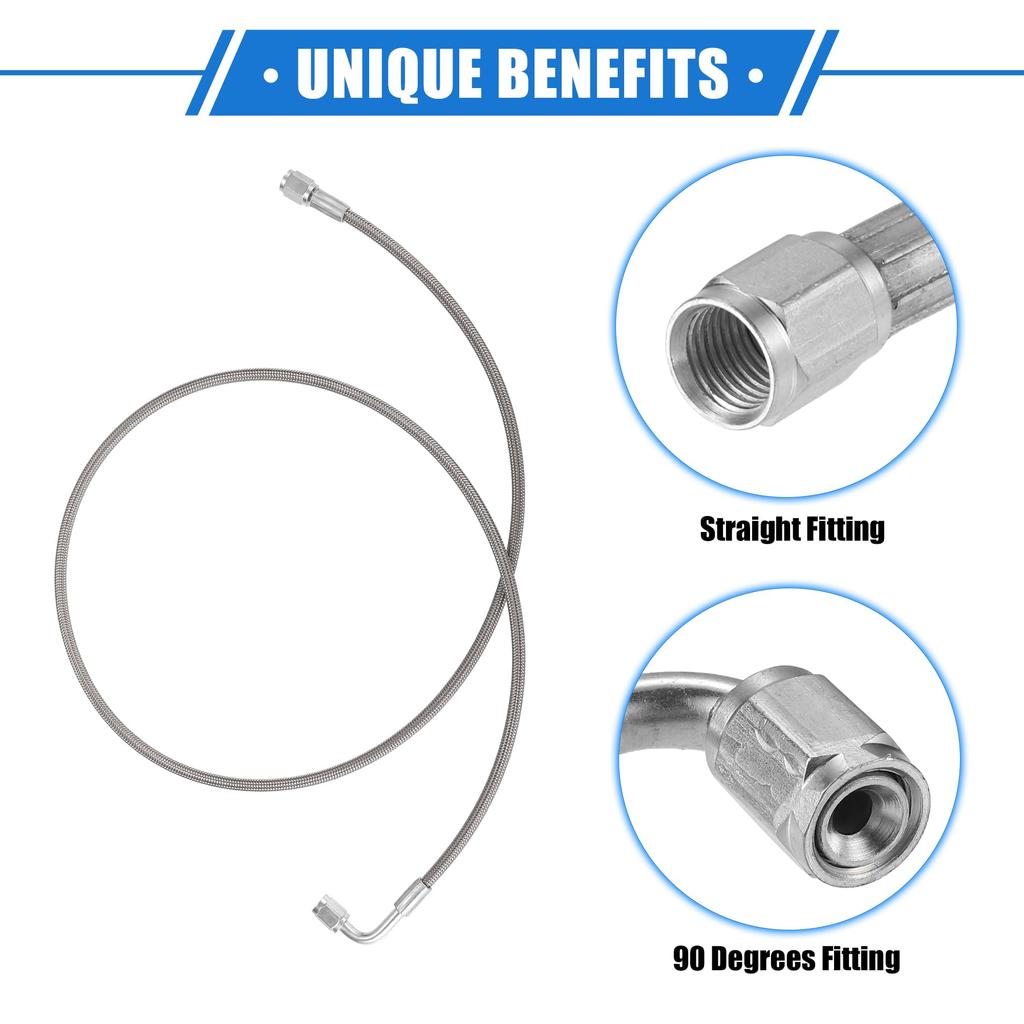 A ABSOPRO AN3 Braided Steel Turbo Refueling Line 90 Degree-Straight