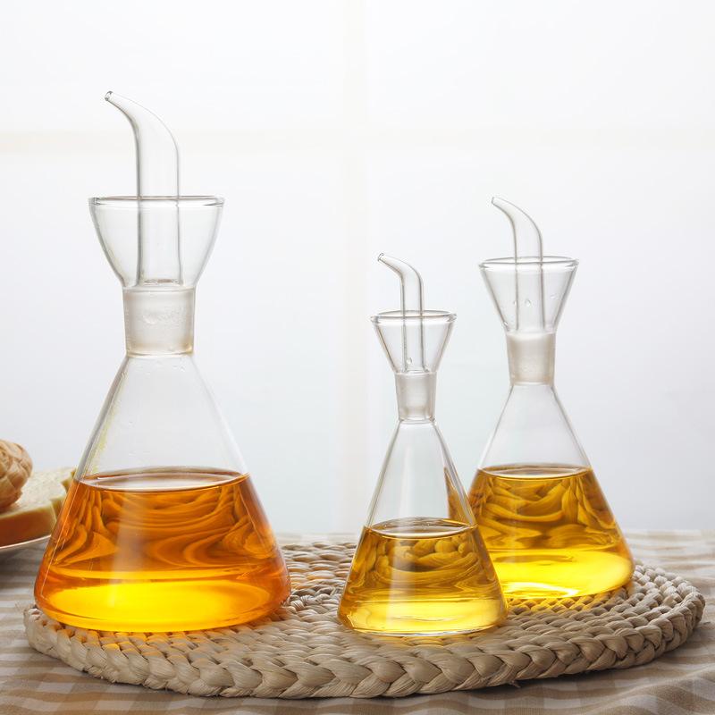 Glass Oil Pot Kitchen Storage Bottle Can Soy Sauce Seasoning Bottles Olive Oil Sesame Oil Bottles High Borosilicate Glass Pot