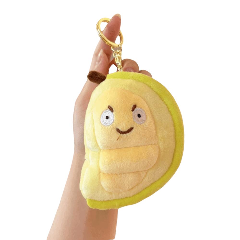 Simulation Fruit Durian Pendant Detachable Fruit Durian Plush Keyring Birthday Xmas Gift жёлтый