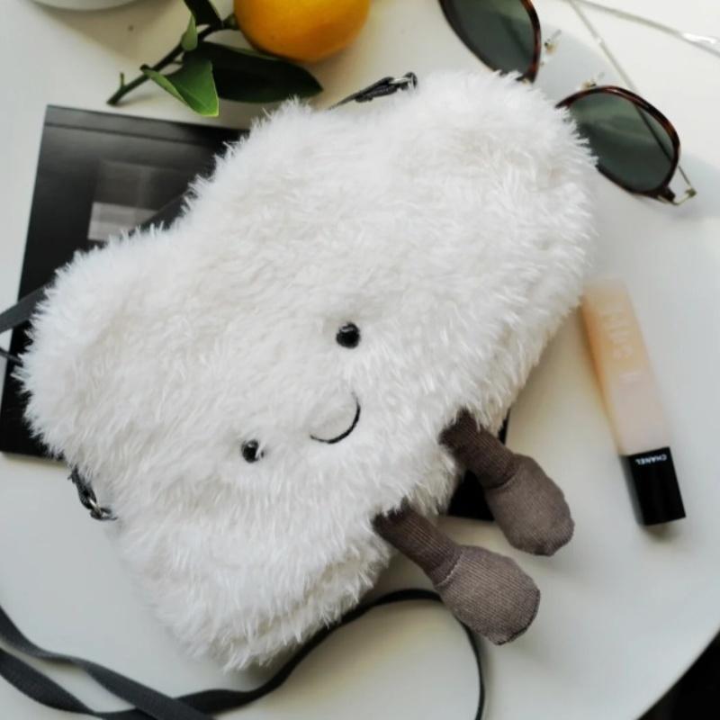 Cute Cloud Shoulder Bag Creative Kawaii Cartoon Plush Bags Fashion Cloud Crossbody Messenger Phone Lolita Women Purses Kid Gift