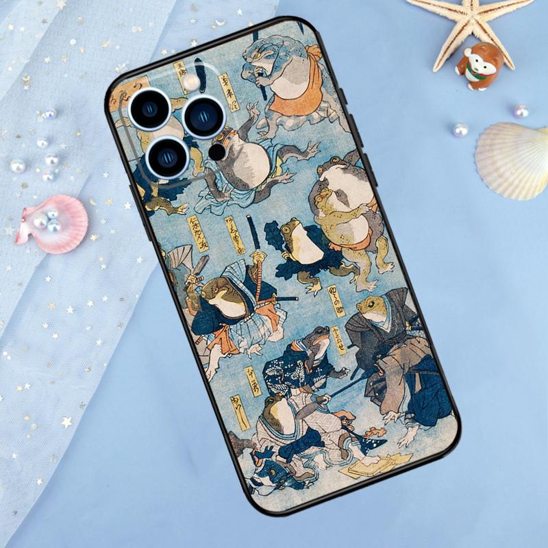 Vintage Retro Frosch Pilze Hülle Für iPhone 15 16 14 13 12 11 Pro Max Mini X XR XS Max 7 8 Plus Stoßfänger Hüllen Abdeckung