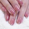 AgniPhant 24 Reusable Nail Art Kit for Women with Nail File & Glue Gel | Gold Tip Almond Shape Press On Nails Kit | Nail Extensions for Women & G