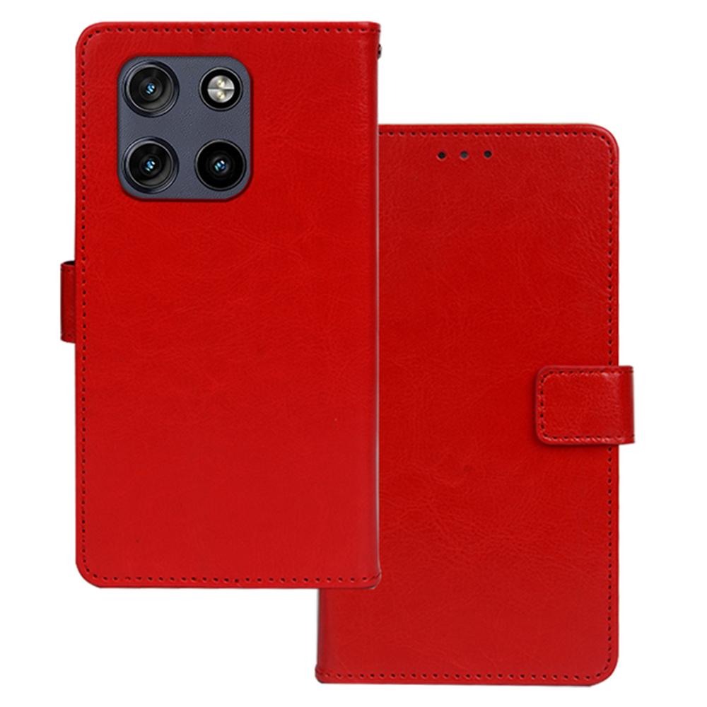 IDEWEI For Motorola Moto G Stylus 5G (2025) Case Wallet Leather Phone Cover Crazy Horse Texture